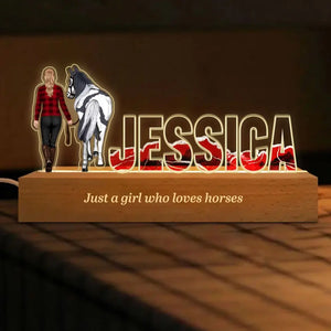 Personalized Just A Girl Who Loves Horses LED Lamp Night Light Printed VQ24838