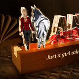 Personalized Just A Girl Who Loves Horses LED Lamp Night Light Printed VQ24838