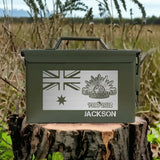 Personalized Australian Veteran Logo Custom Name & Time Ammo Box Printed QTHN24718