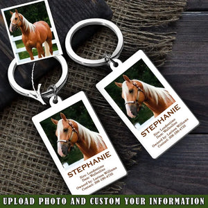 Personalized Upload Your Horse Photo Horse Lovers Gift Acrylic Keychain Printed VQ24862