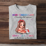 Personalized Cat mom Never Underestimate Cranky Old Women When We Are Mad Even The Demons Run For Cover T-shirt Printed HN24862