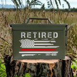 Personalized Retired US Firefighter Thin Red Line Custom Time Ammo Box Printed QTHN24882