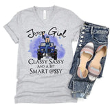 Personalized Jeep Girl Classy Sassy And A Bit Smart Assy V-neck T-shirt Printed HN24889