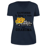 Personalized Happiness Is Being A Mom And Grandma Car Sunflowers V-neck T-shirt Printed HN24896