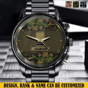 Personalized Swiss Veteran Rank Camo Custom Name Watch Printed VQ24916