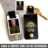 Personalized Upload Your Australian Veteran Photo Australian Army Logo Custom Name & Time Leather Keychain Printed VQ24948