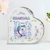 Personalized Grandma Dolphin with Kid Names Acrylic Plaque Printed LVA24951