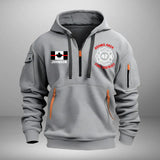 Personalized Canada Firefighter Flag Custom Name & Department Quarter Zip Hoodie 2D Printed HN24958