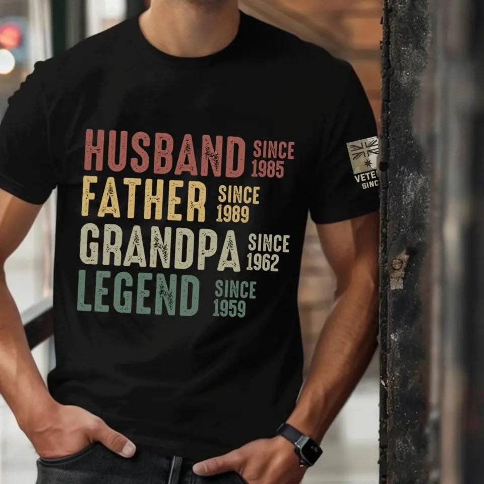 Personalized Husband Father Grandpa Legend Custom Time Australian Veteran T-shirt Printed QTVQ24955