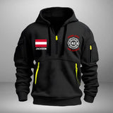 Personalized Austrian Firefighter Custom Name & Department Quarter Zip Hoodie 2D Printed VQ24973