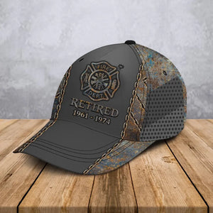 Personalized Retired US Firefighter Custom Time 3D Cap QTKH24980