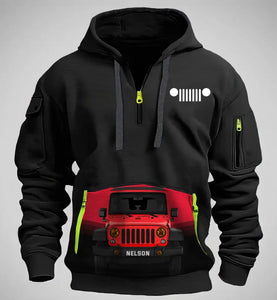 Personalized Jeep Car Custom Name Quarter Zip Hoodie 2D Printed KVH24982