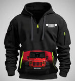 Personalized Jeep Car Custom Name Quarter Zip Hoodie 2D Printed KVH24982