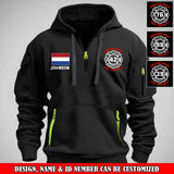 Personalized Dutch Firefighter Custom Name & Department Quarter Zip Hoodie 2D Printed VQ24998