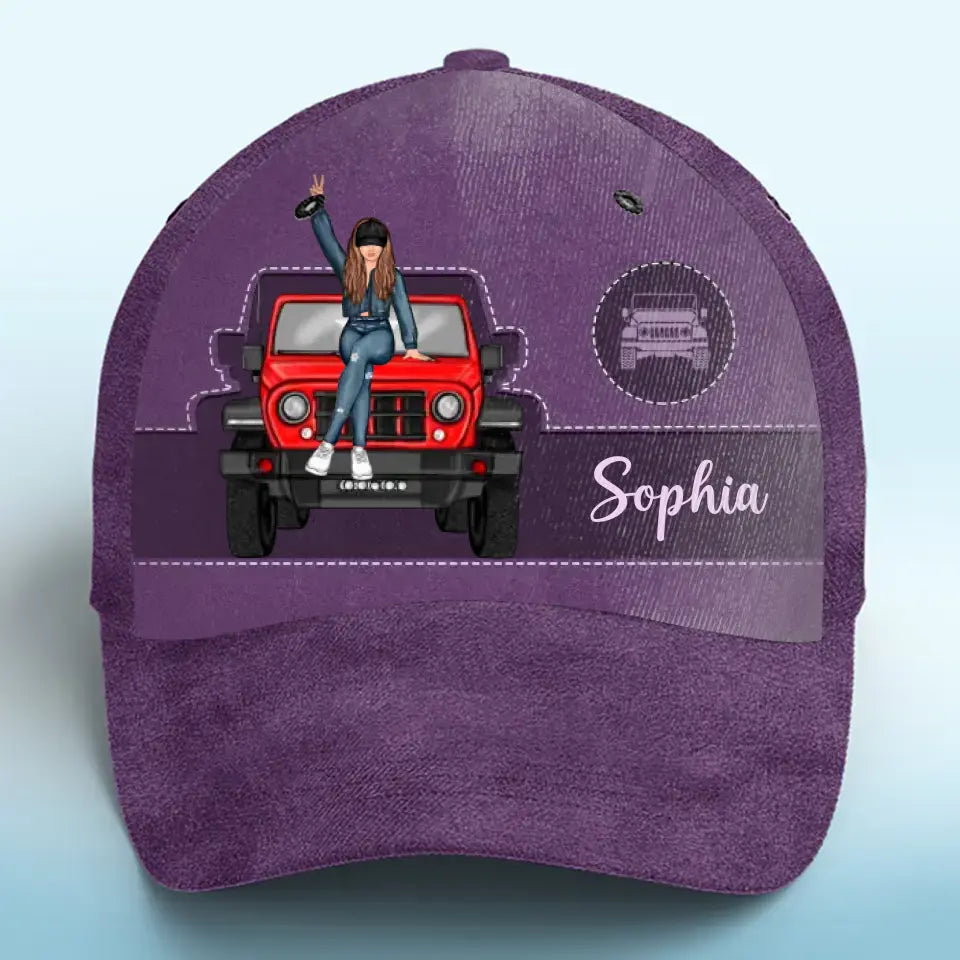 Personalized Jeep Girl Custom Name 3D Cap Printed HN241000