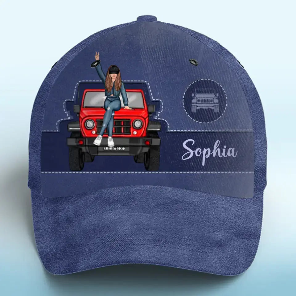 Personalized Jeep Girl Custom Name 3D Cap Printed HN241000