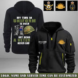 Personalized My Time In Uniform Is Over But Being A Veteran Never Ends Australian Veteran Quarter Zip Hoodie 2D Printed AHVQ241017