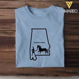 Personalized Horse Girl US State Map Custom Name T-shirt Printed VA241046