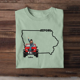 Personalized Jeep Girl USA Map Custom Name T-shirt Printed VQ241039