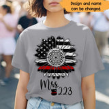 Personalized Sunflower US Firefighter Wife Custom ID T-shirt Printed QTHN241056