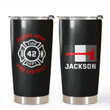 Personalized French Firefighter Custom Name, Department & ID Tumbler Printed KVH241076