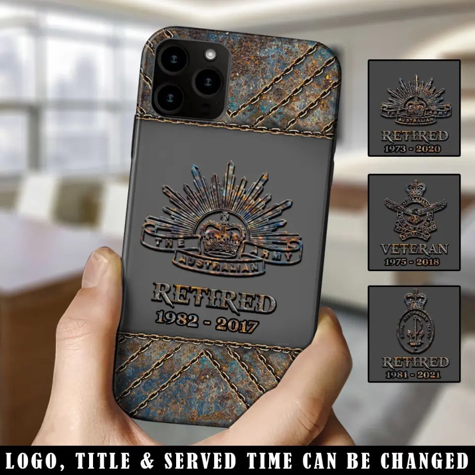 Personalized Retired Australian Army Logo Custom Service Time Phonecase Printed VQ241086