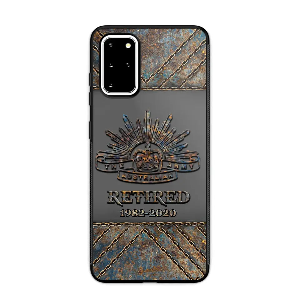 Personalized Retired Australian Army Logo Custom Service Time Phonecase Printed VQ241086