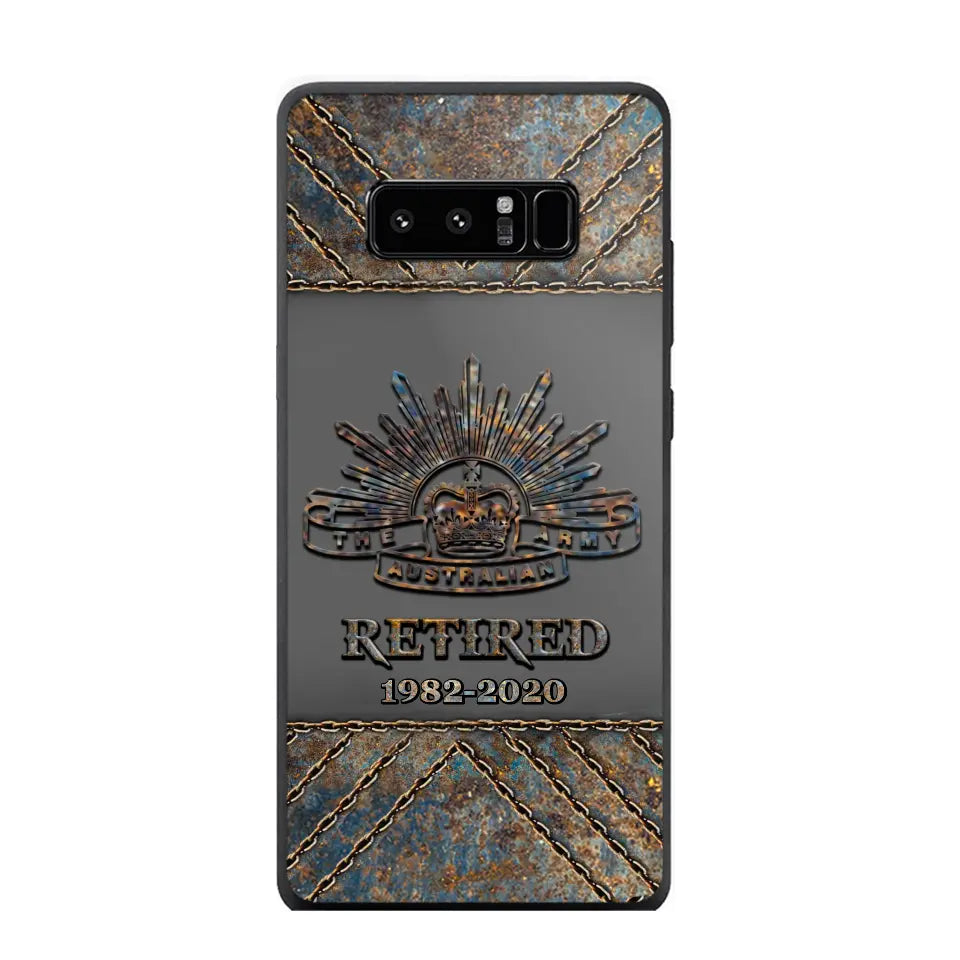 Personalized Retired Australian Army Logo Custom Service Time Phonecase Printed VQ241086