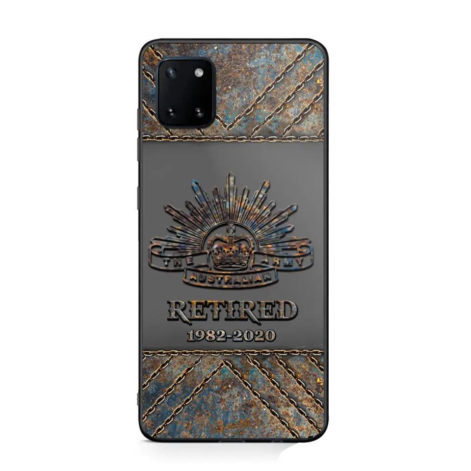 Personalized Retired Australian Army Logo Custom Service Time Phonecase Printed VQ241086