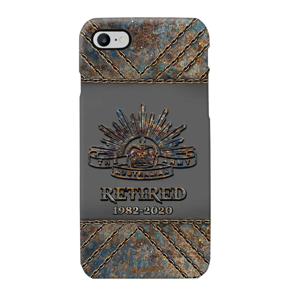 Personalized Retired Australian Army Logo Custom Service Time Phonecase Printed VQ241086