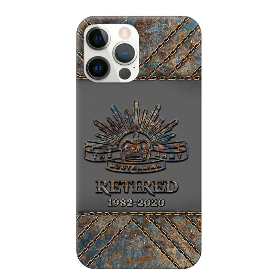 Personalized Retired Australian Army Logo Custom Service Time Phonecase Printed VQ241086