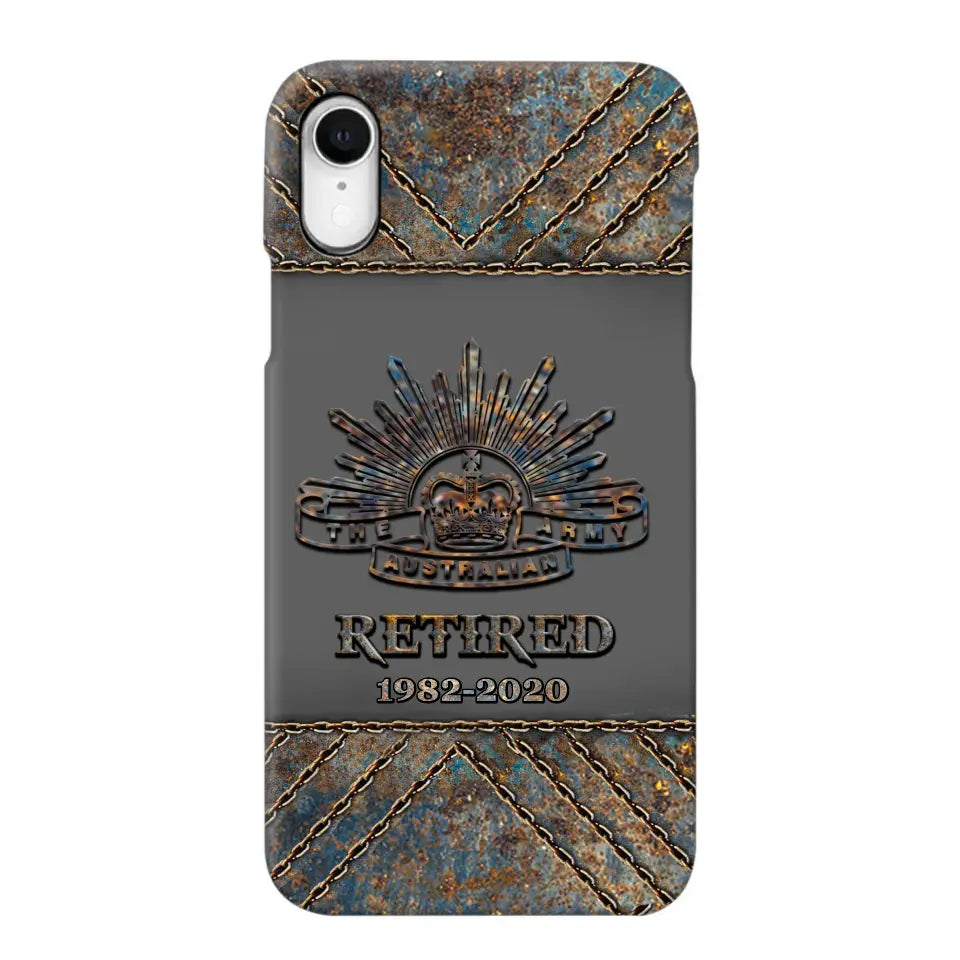 Personalized Retired Australian Army Logo Custom Service Time Phonecase Printed VQ241086