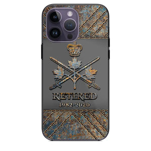 Personalized Retired Canadian Army Logo Custom Service Time Phonecase Printed VQ241086