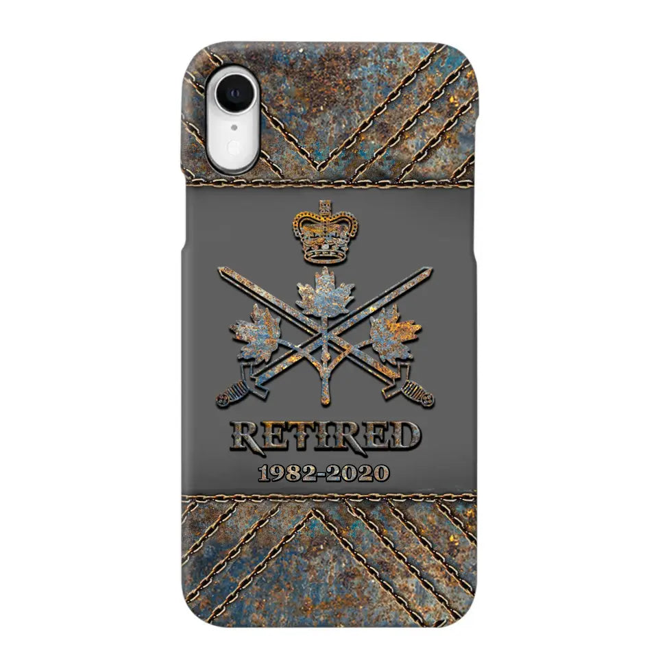 Personalized Retired Canadian Army Logo Custom Service Time Phonecase Printed VQ241086