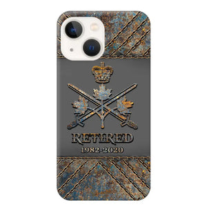 Personalized Retired Canadian Army Logo Custom Service Time Phonecase Printed VQ241086