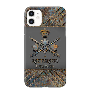 Personalized Retired Canadian Army Logo Custom Service Time Phonecase Printed VQ241086