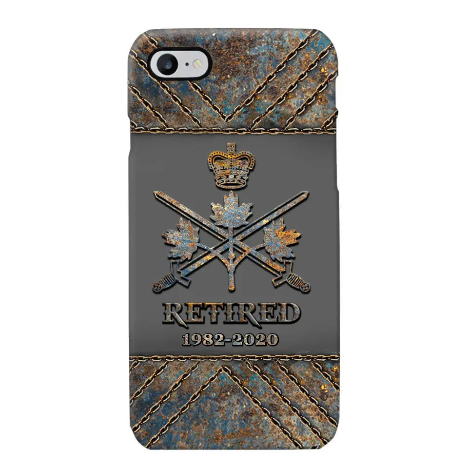 Personalized Retired Canadian Army Logo Custom Service Time Phonecase Printed VQ241086