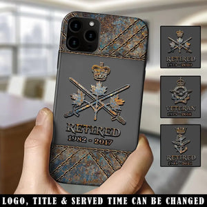 Personalized Retired Canadian Army Logo Custom Service Time Phonecase Printed VQ241086