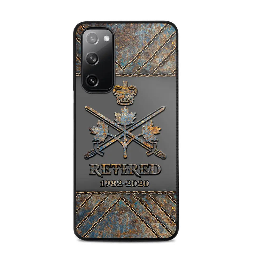 Personalized Retired Canadian Army Logo Custom Service Time Phonecase Printed VQ241086