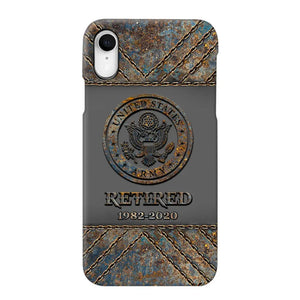 Personalized Retired US Army Logo Custom Service Time Phonecase Printed VQ241086