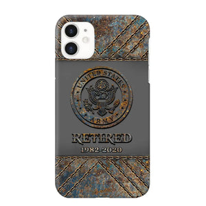 Personalized Retired US Army Logo Custom Service Time Phonecase Printed VQ241086