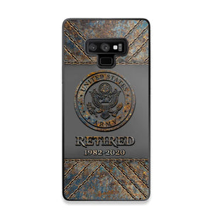 Personalized Retired US Army Logo Custom Service Time Phonecase Printed VQ241086