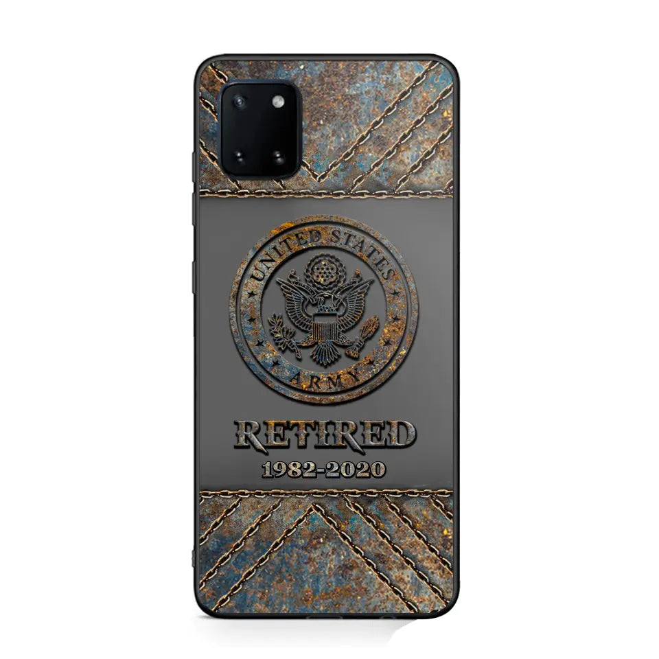 Personalized Retired US Army Logo Custom Service Time Phonecase Printed VQ241086