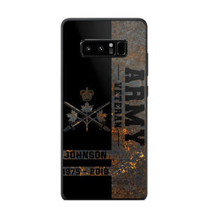 Personalized Canadian Army Veteran Canadian Army Logo Custom Name & Time Phonecase Printed QTKH241089