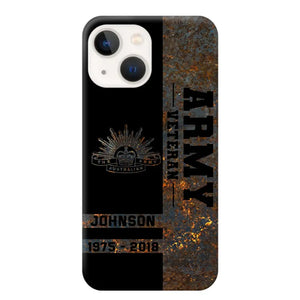 Personalized Australian Army Veteran Australian Army Logo Custom Name & Time Phonecase Printed QTKH241089