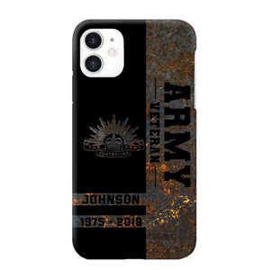 Personalized Australian Army Veteran Australian Army Logo Custom Name & Time Phonecase Printed QTKH241089