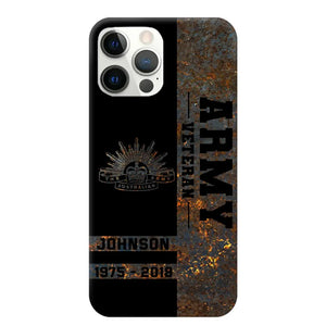 Personalized Australian Army Veteran Australian Army Logo Custom Name & Time Phonecase Printed QTKH241089