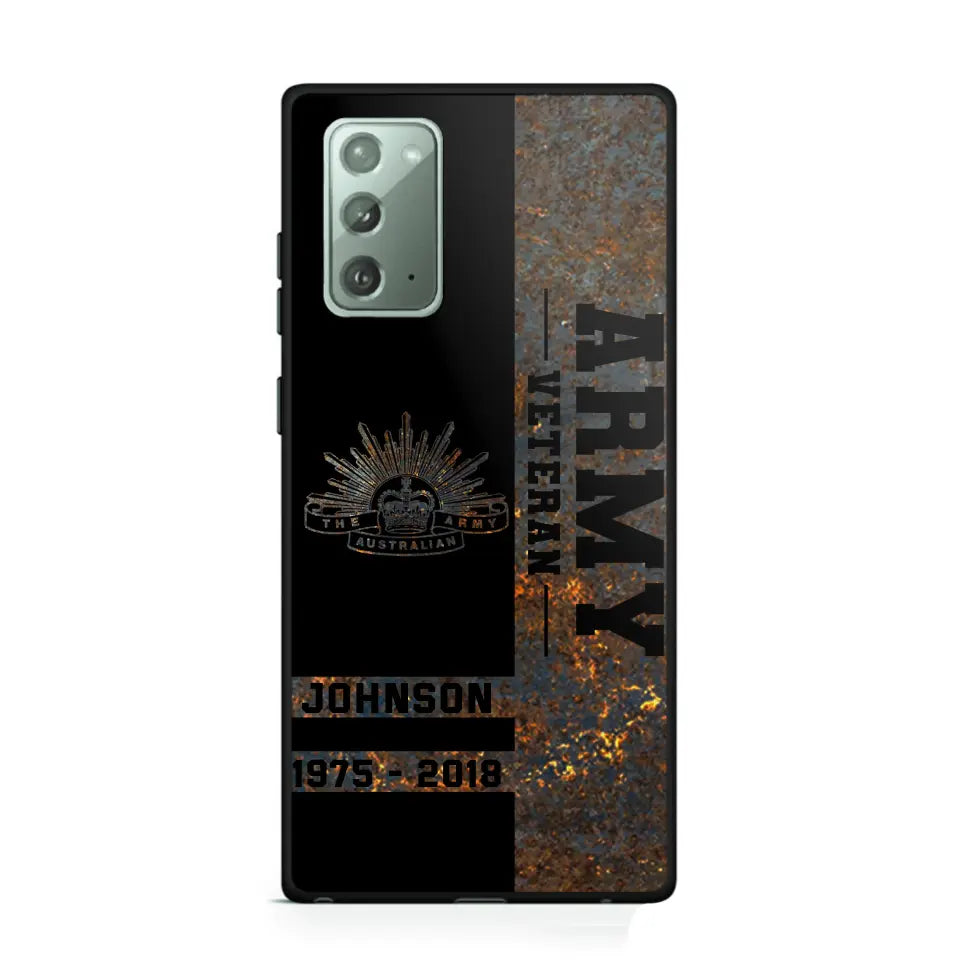 Personalized Australian Army Veteran Australian Army Logo Custom Name & Time Phonecase Printed QTKH241089