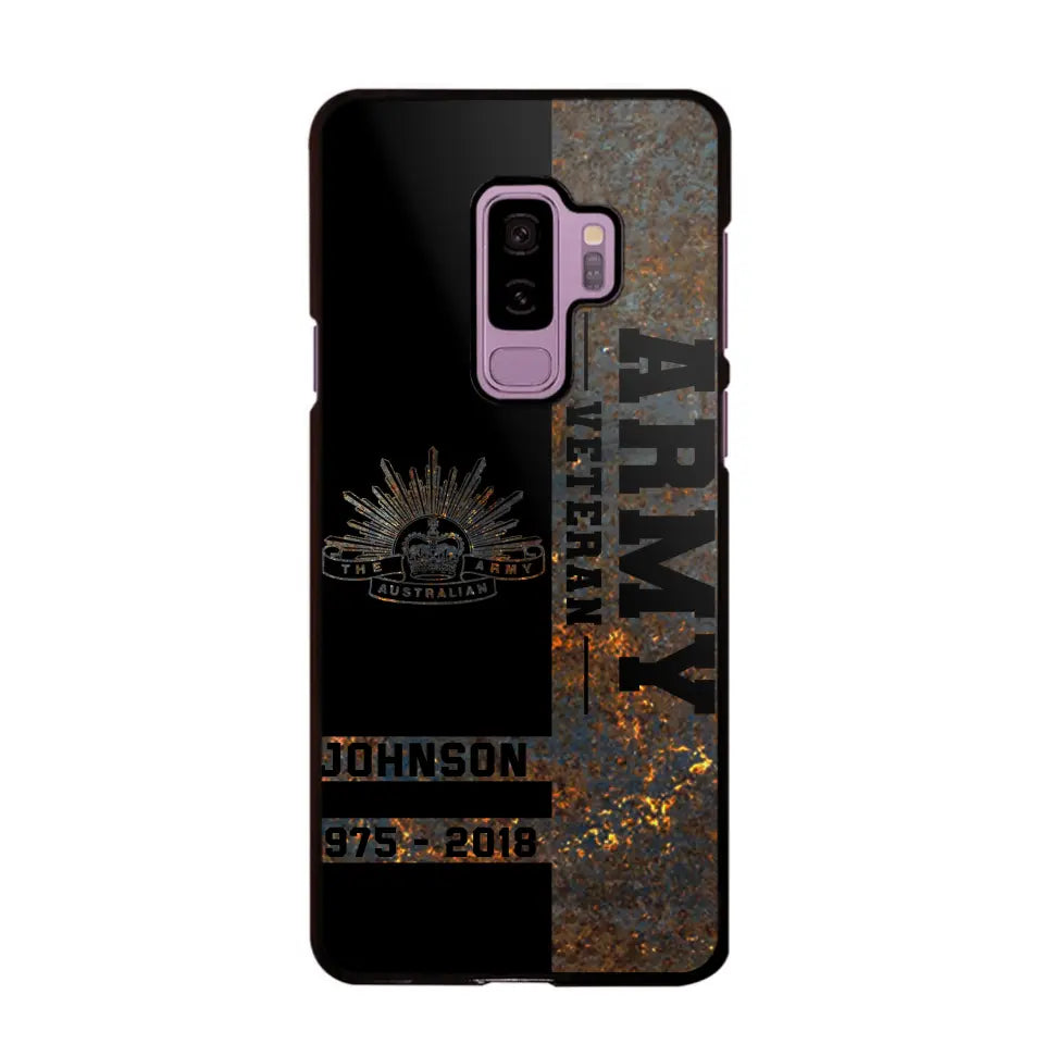 Personalized Australian Army Veteran Australian Army Logo Custom Name & Time Phonecase Printed QTKH241089