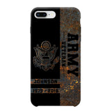 Personalized US Army Veteran US Army Logo Custom Name & Time Phonecase Printed QTKH241089